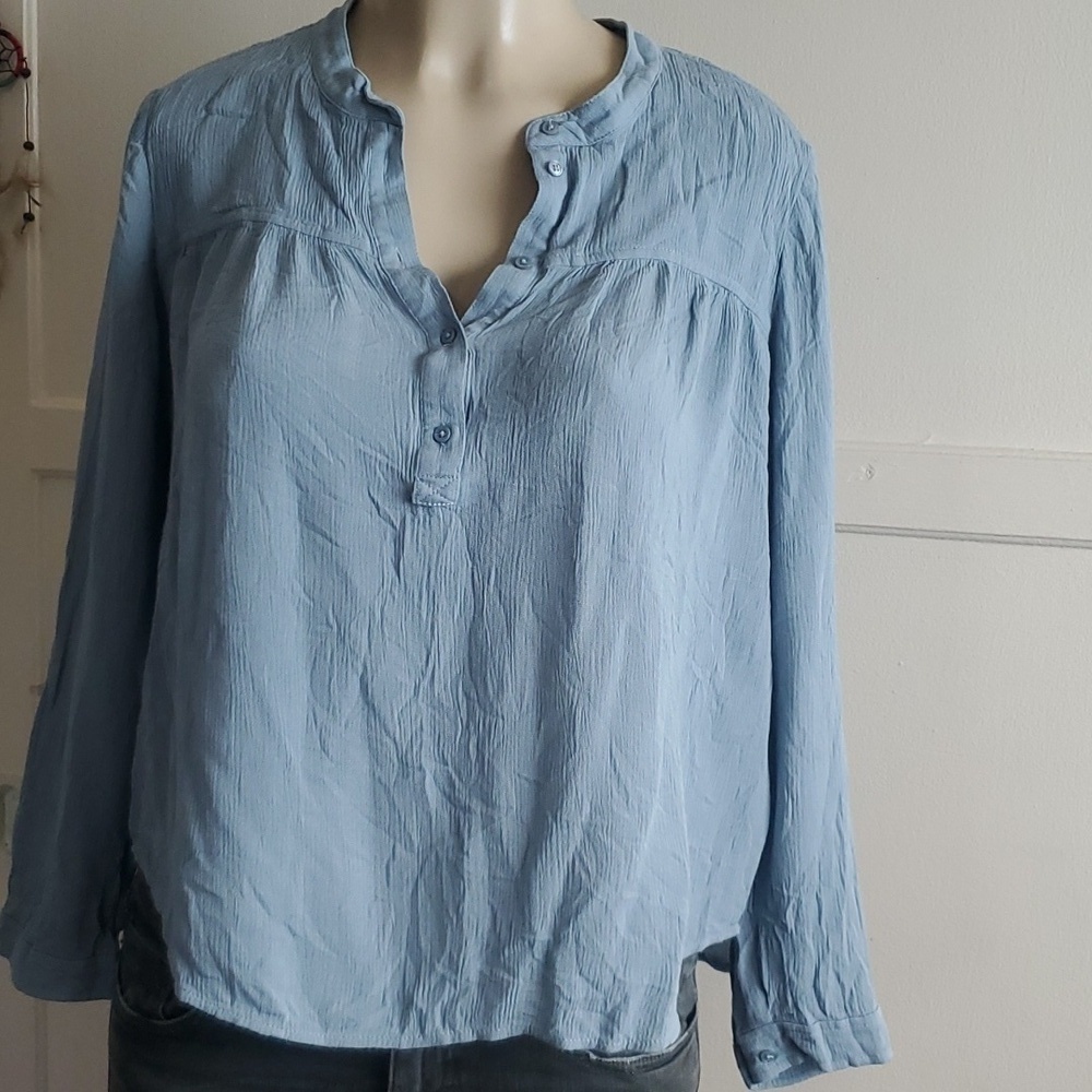 Ag Adriano Goldschmied Womens Long Sleeve Blouses Pullover Buttons Tops